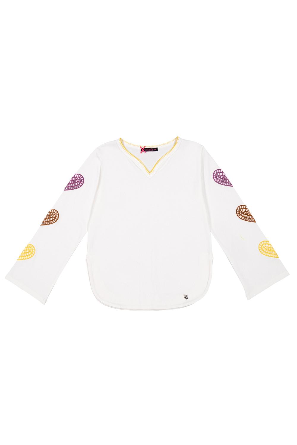 lolitas&l Sudadera blanca corazones bordados multicolor en mangas Lolitas&L COMPRAR AHORA