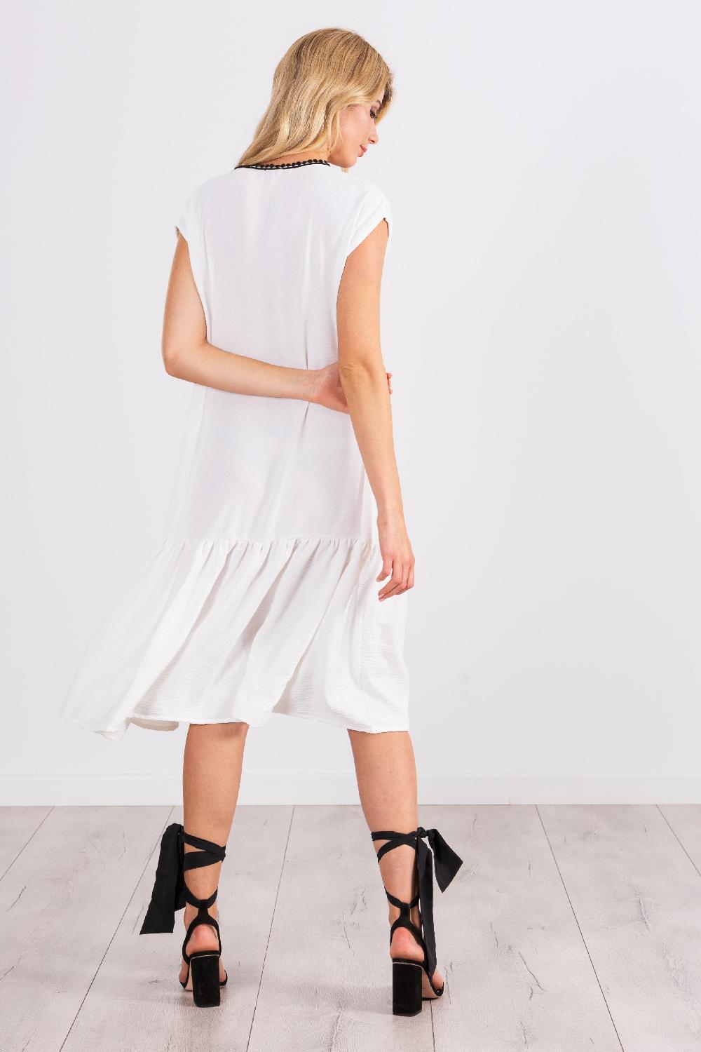 lolitas&l Vestido blanco corto con bordado ramillete LolitasyL Ofertas especiales