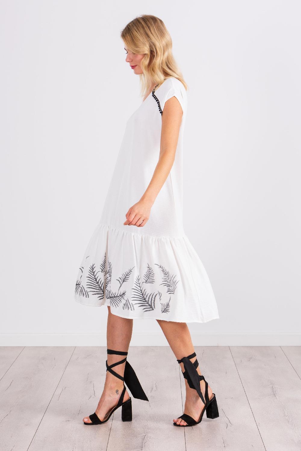 lolitas&l Vestido blanco corto con bordado ramillete LolitasyL Ofertas especiales