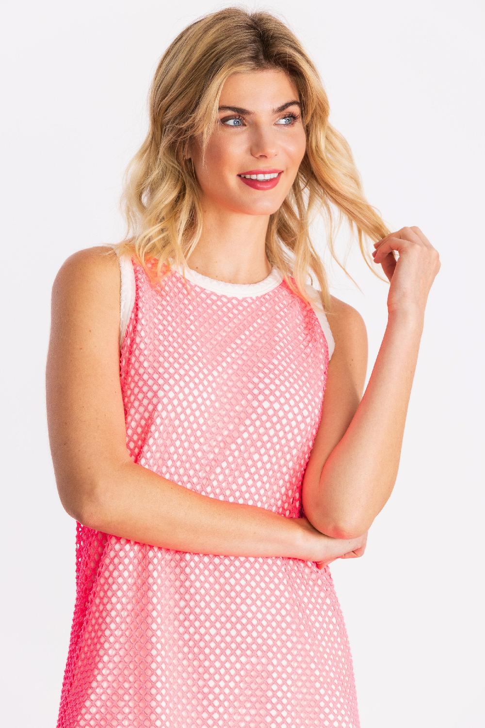 lolitas&l Vestido fucsia en red de tirantes LolitasyL Outlet