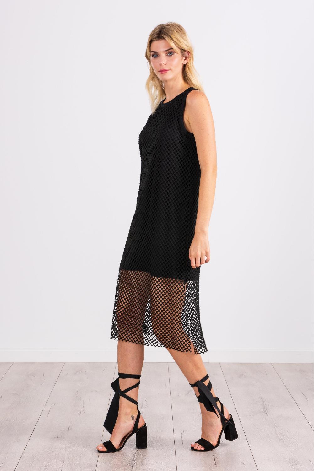 lolitas&l Vestido negro en red de tirantes LolitasyL Outlet online
