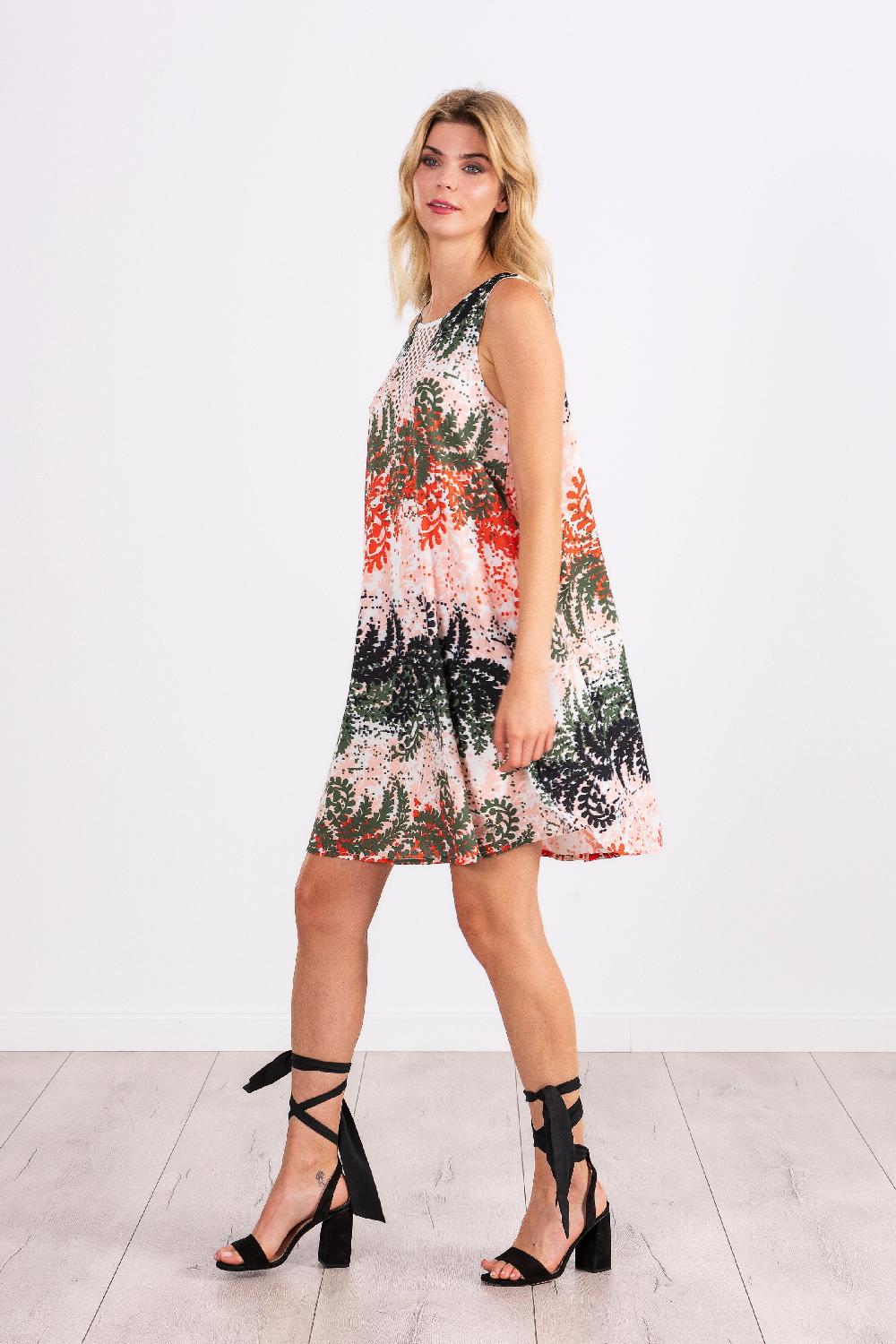 lolitas&l Vestido corto estampado Leaves escote red LolitasyL Ofertas