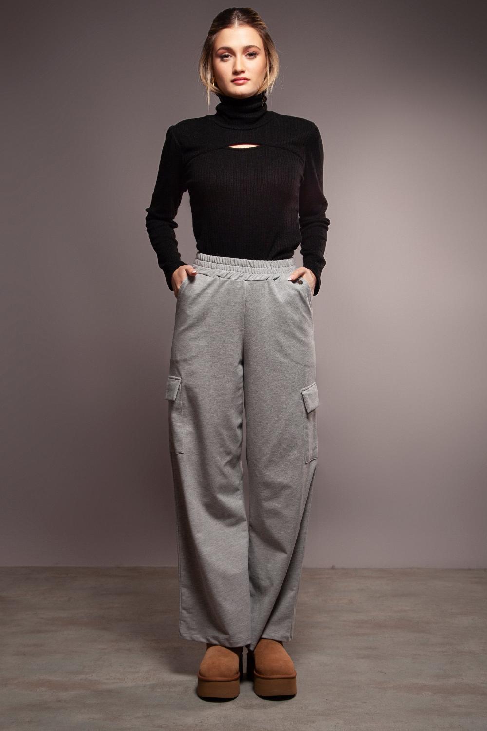 lolitas&l Pantalon gris algodon con bolsillos en el costado Lolitas&L Rebajas baratas