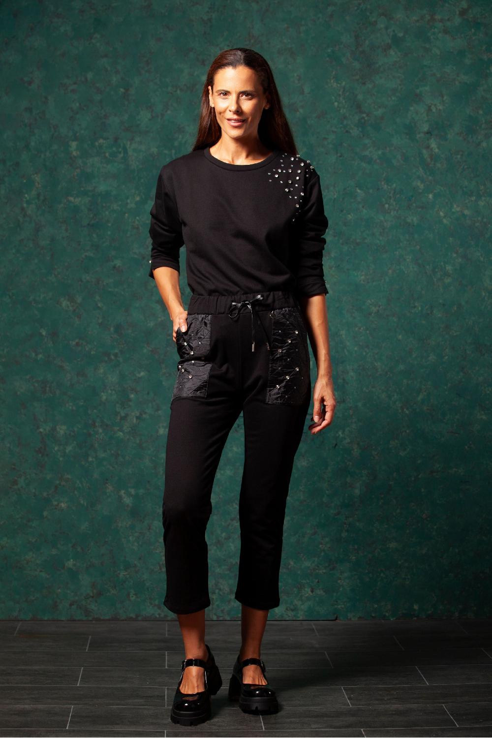 lolitas&l Pantalon negro con bolsillos guata y stras LolitasyL Envío gratis