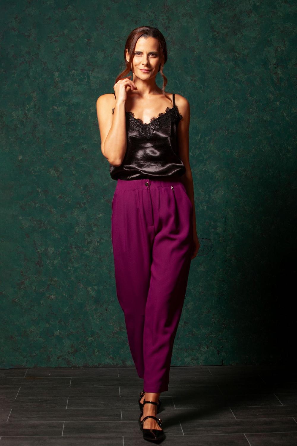 lolitas&l Pantalon orchidea con pinzas y bolsillos LolitasyL COMPRAR AHORA