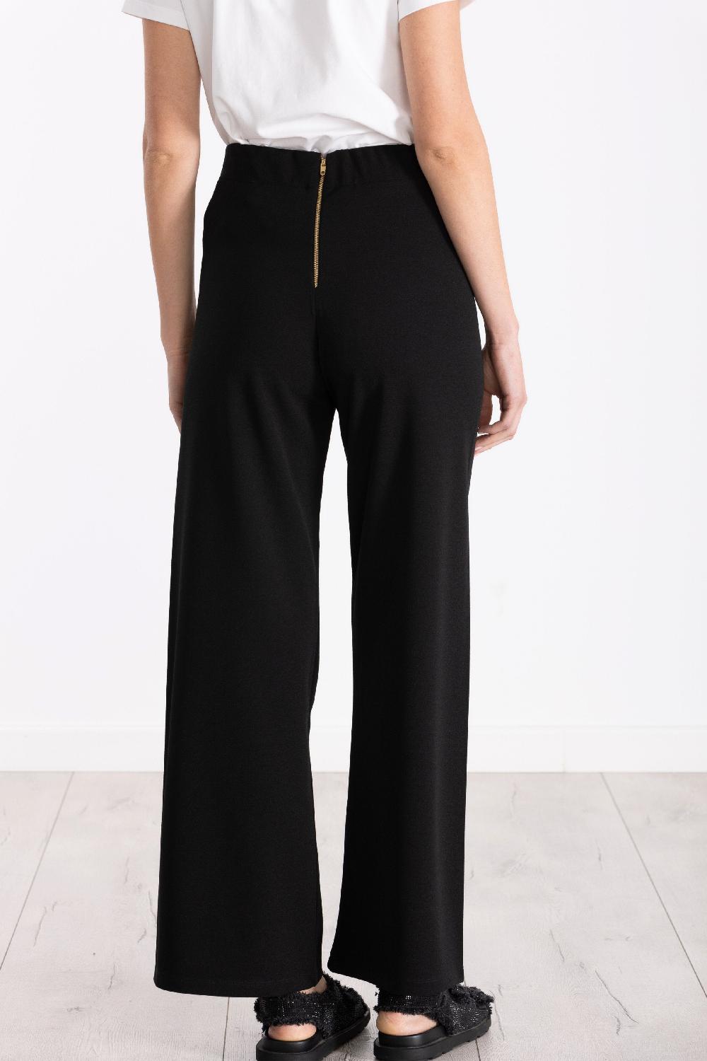 lolitas&l Pantalon negro ancho con bolsillos trenzados fucsia LolitasyL Grandes descuentos