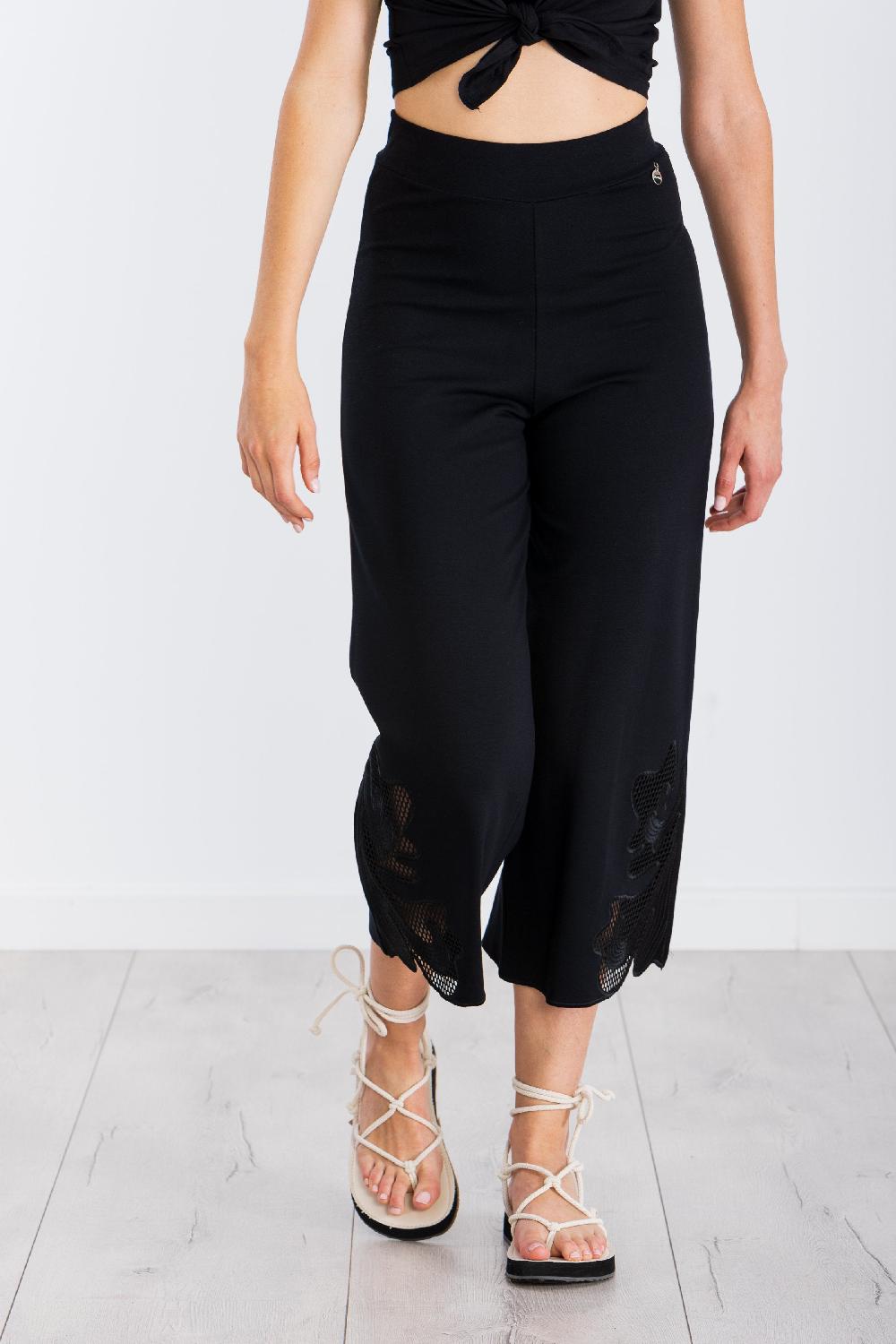 lolitas&l Pantalon negro bordado lateral rejilla LolitasyL Liquidación