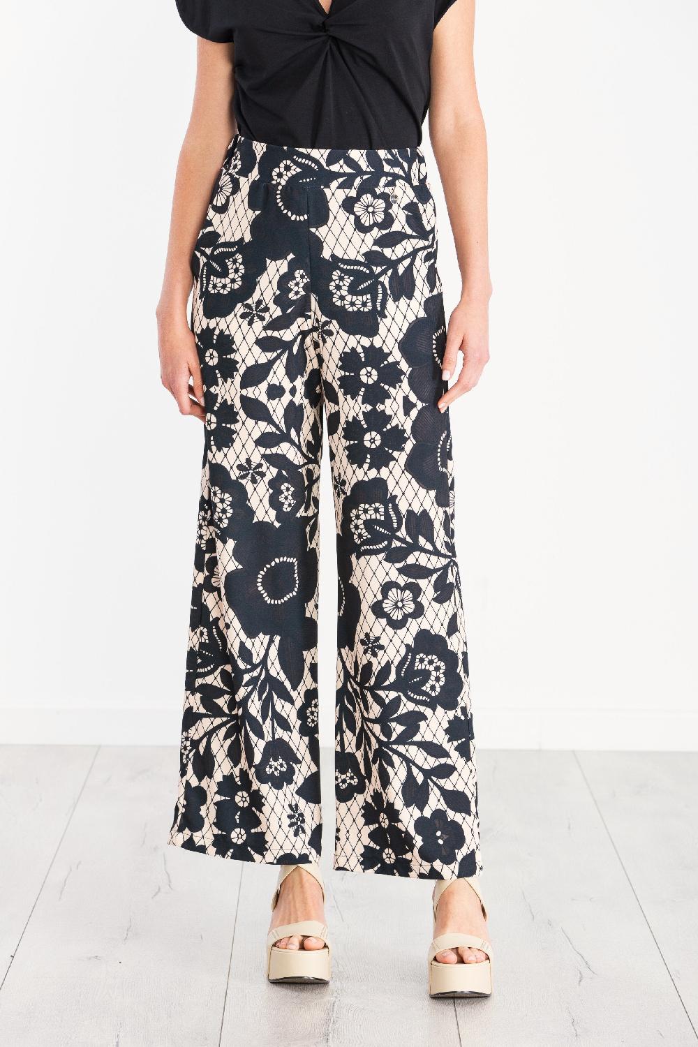 lolitas&l Pantalon estamapado Flawer Dark talle alto LolitasyL Tienda de fábrica