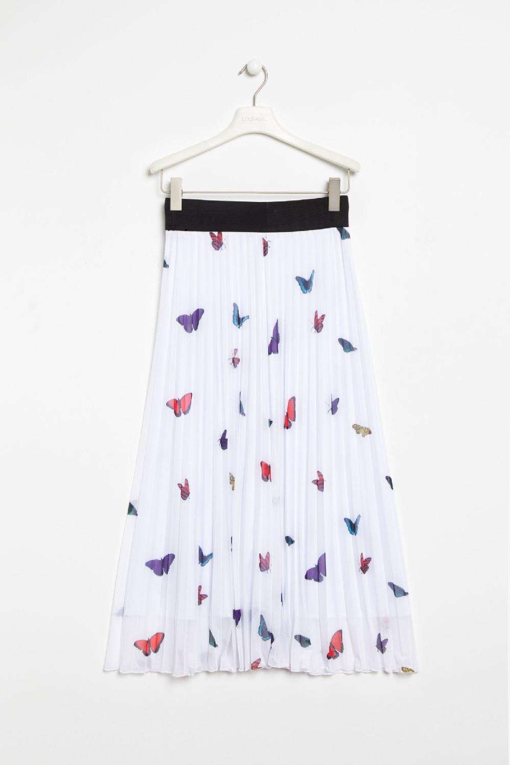 lolitas&l Falda plisada blanca estampado butterfly Lolitas&L Rebajas de fin de temporada