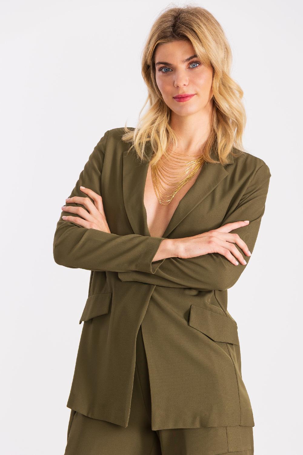 lolitas&l Chaqueta verde militar con solapas y bolsillos LolitasyL Rebajas