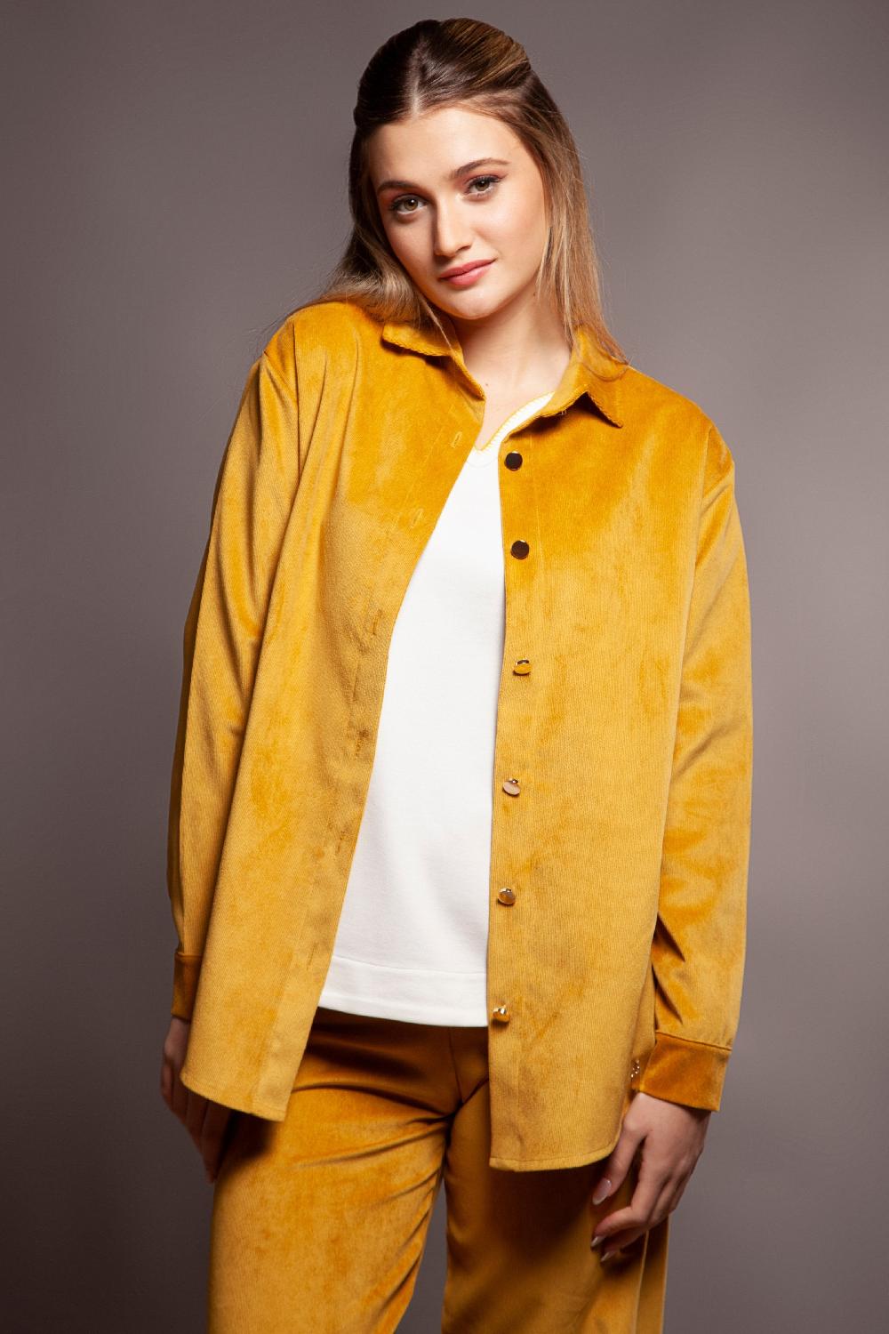 lolitas&l Camisa mostaza larga ante botones dorados Lolitas&L En oferta