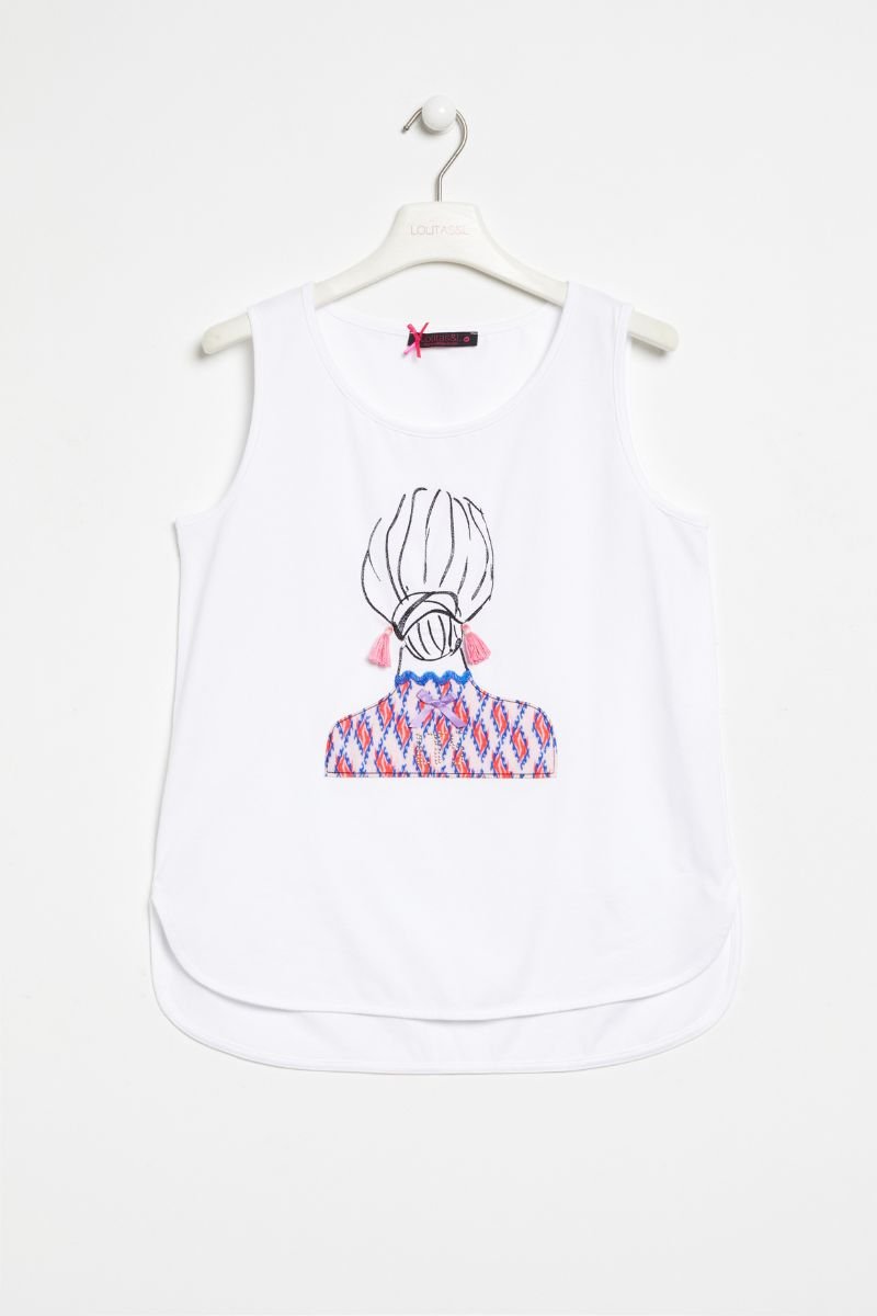 lolitas&l Camiseta blanca tirantes con estampado moño Lolitas&L Los más vendidos