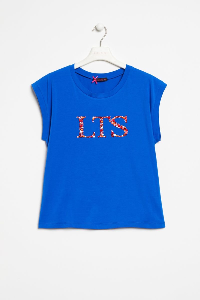 lolitas&l Camiseta azul Klein logo strass LTS Lolitas&L Tienda