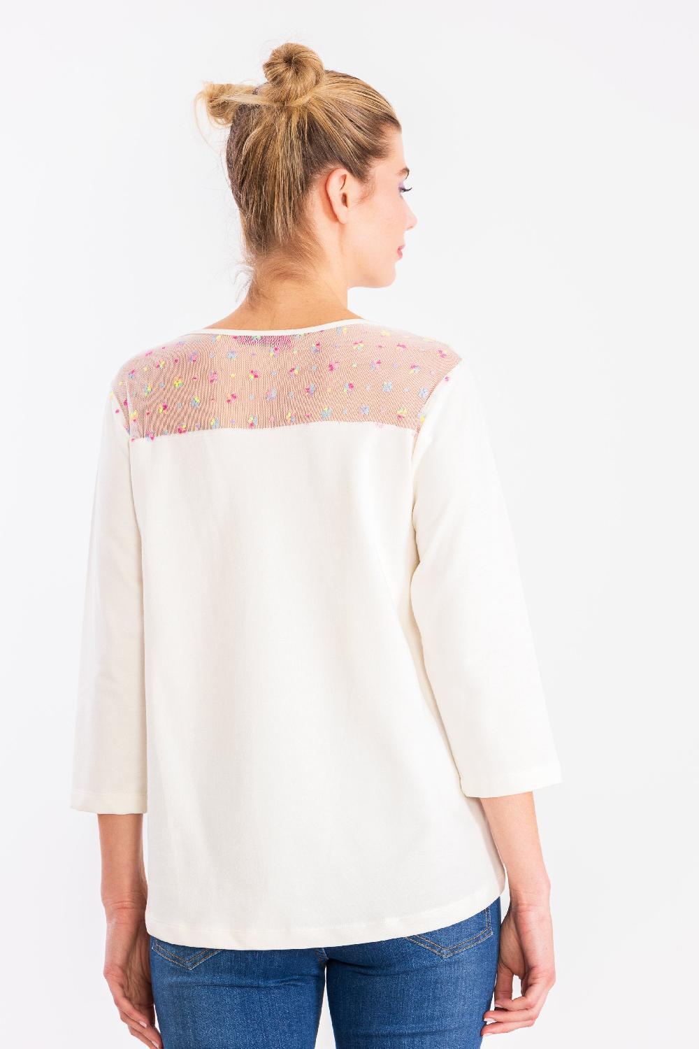 lolitas&l Camiseta blanca bordado Mindwhi LolitasyL Último día