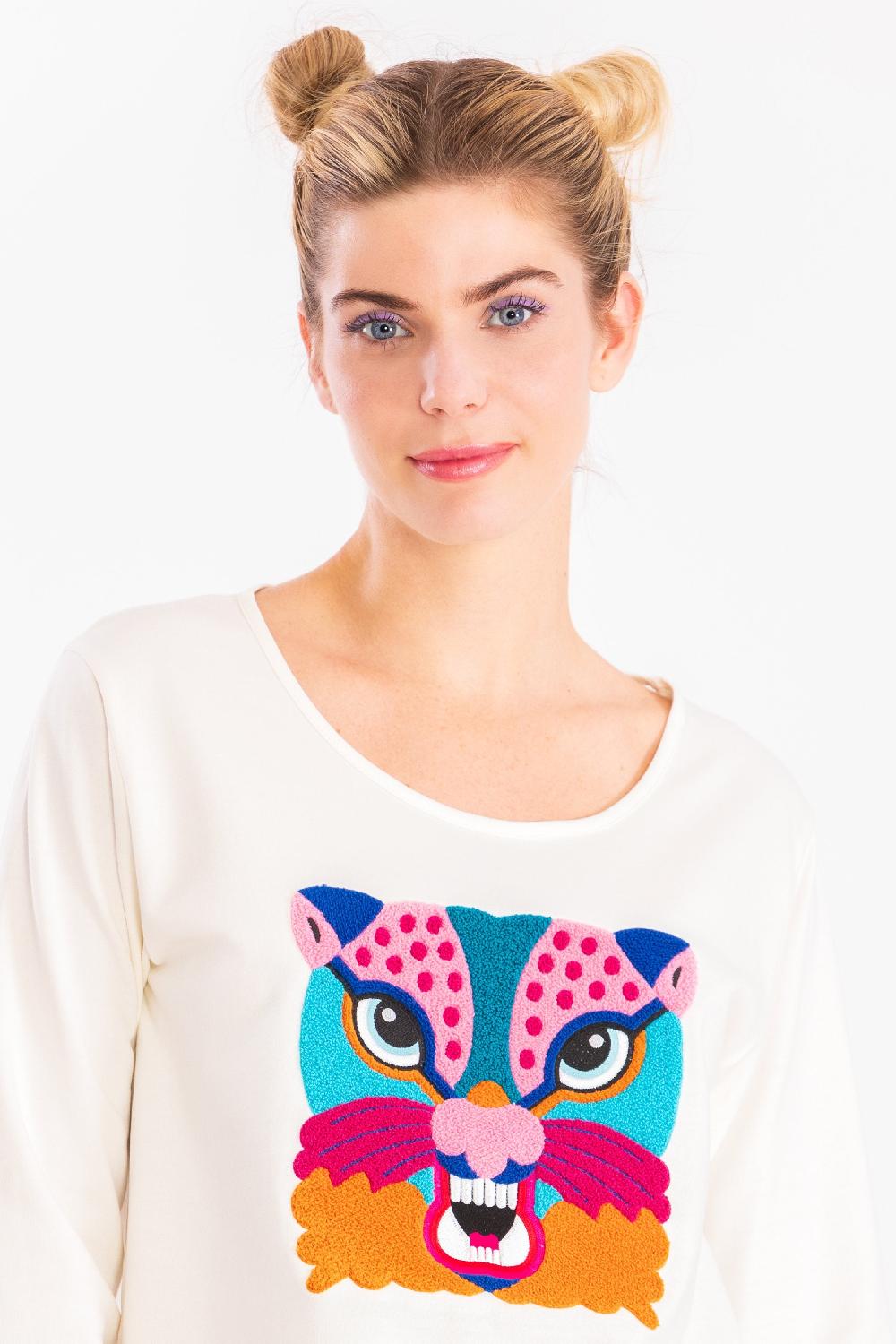 lolitas&l Camiseta blanca bordado Mindwhi LolitasyL Último día