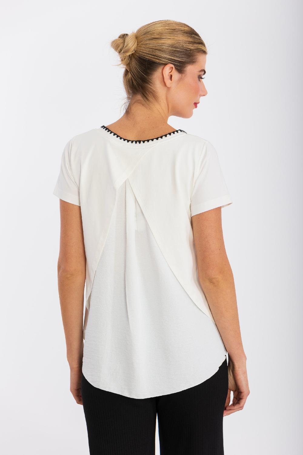 lolitas&l Camiseta blanca bordado silueta con pliegue LolitasyL Oferta especial de fábrica