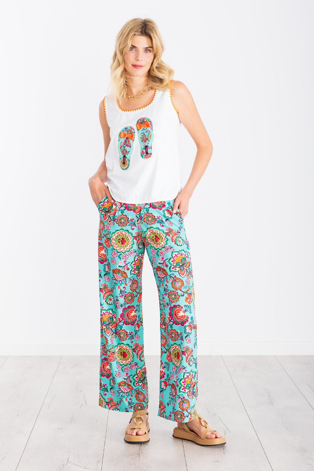 lolitas&l Camiseta blanca bordado sandalias Mandala LolitasyL Grandes descuentos