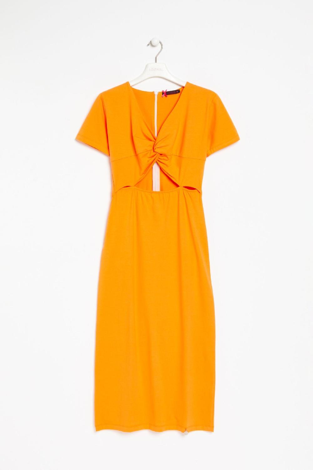 lolitas&l Vestido naranja cruzado en el pecho largo Lolitas&L Ofertas de temporada
