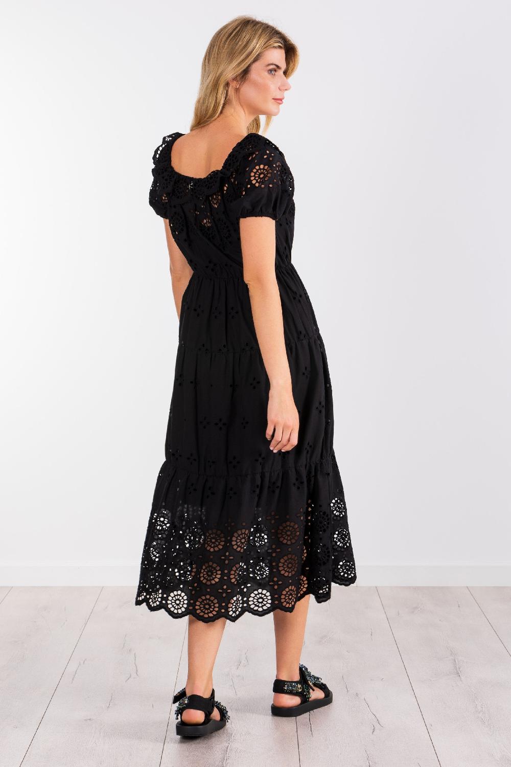 lolitas&l Vestido negro largo con bordado ingles LolitasyL Ofertas