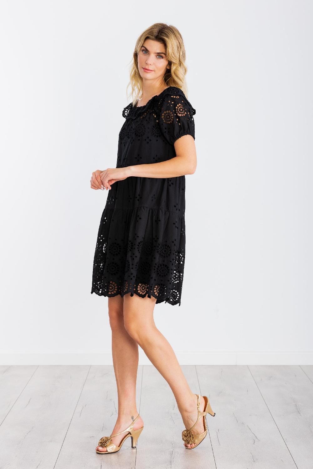 lolitas&l Vestido negro grogre corto escote palabra de honor LolitasyL Venta caliente