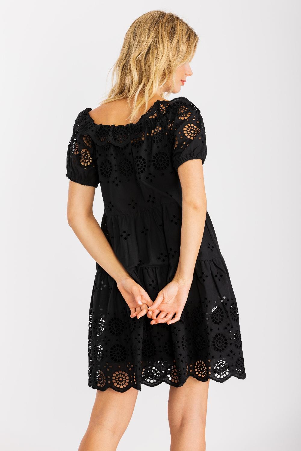 lolitas&l Vestido negro grogre corto escote palabra de honor LolitasyL Venta caliente