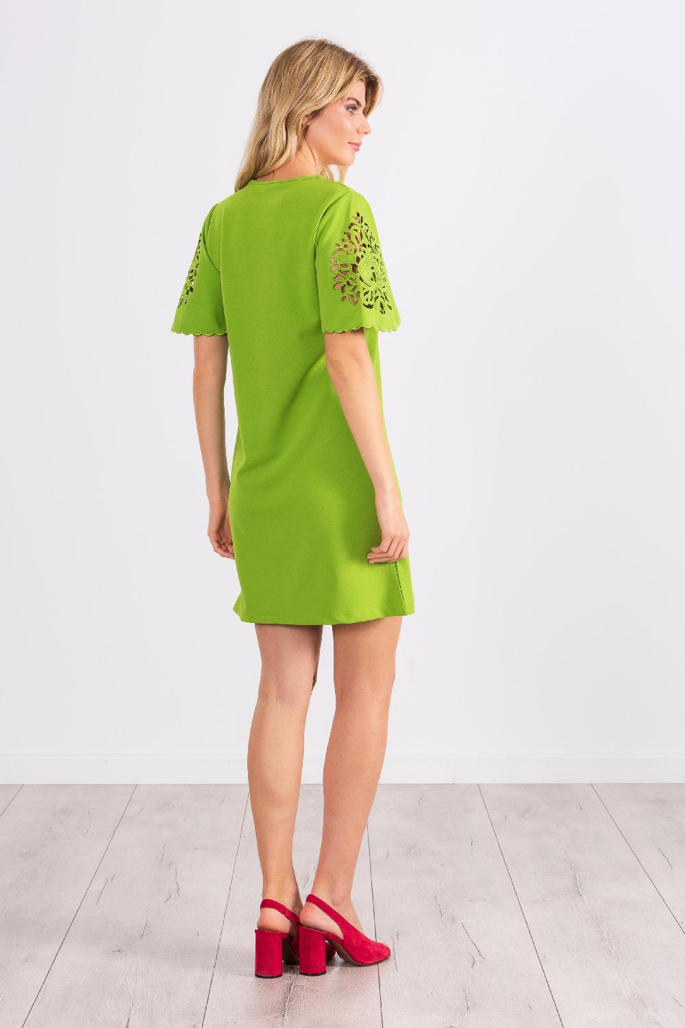 lolitas&l Vestido Verde corto con bordado en manga al codo LolitasyL En oferta