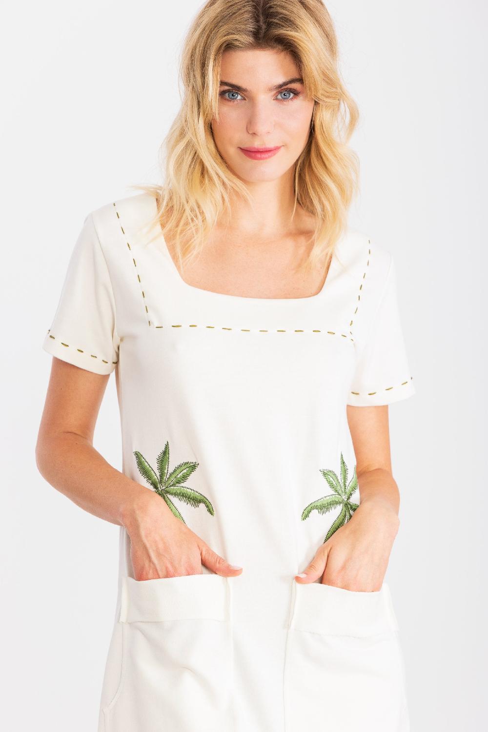 lolitas&l Vestido blanco corto algodon bordado palmeras LolitasyL Rebajas top