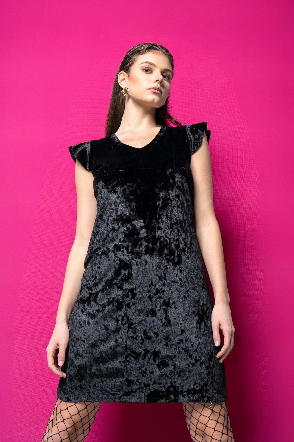 lolitas&l Vestido negro corto terciopelo volantes LolitasyL En oferta