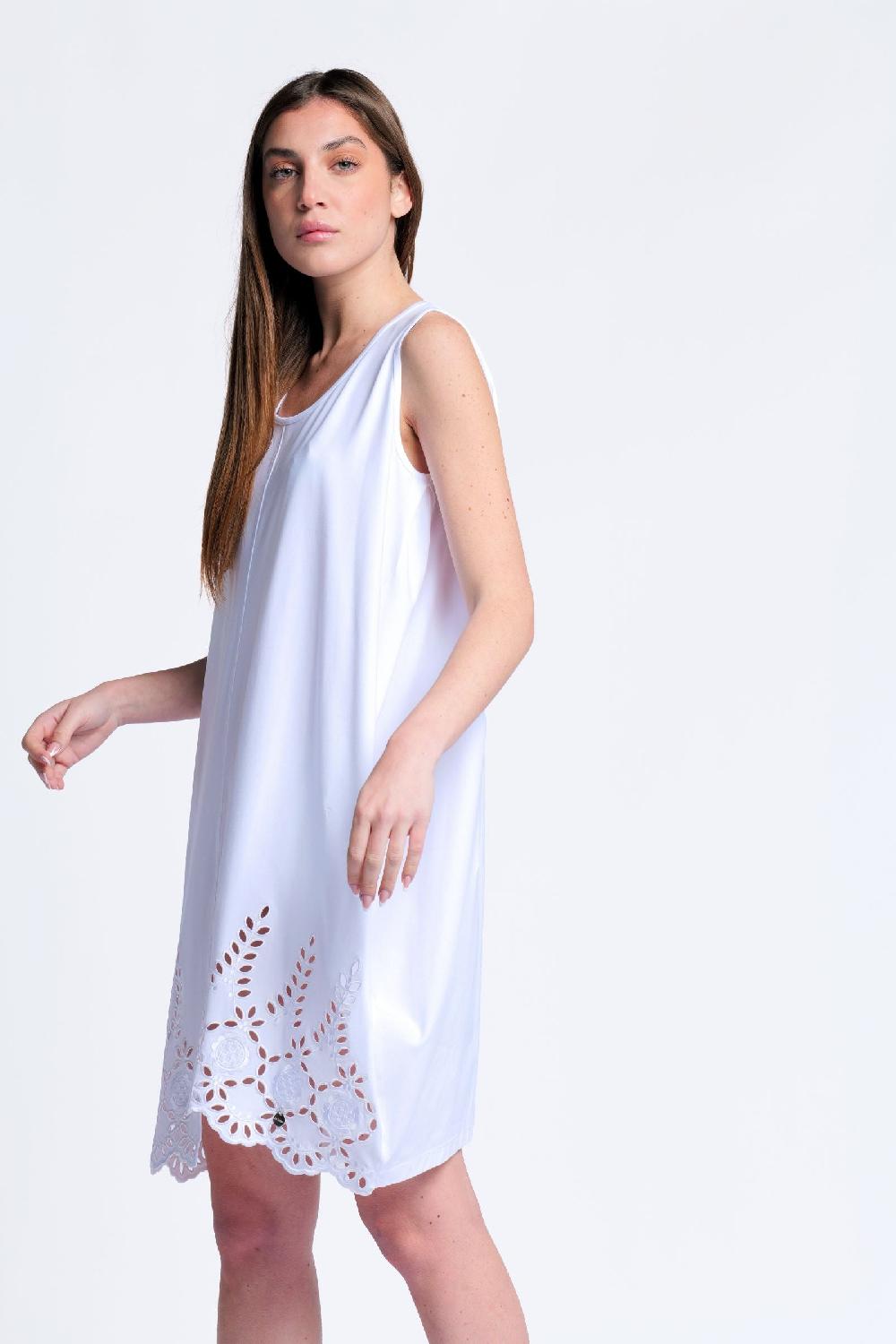 lolitas&l Vestido blanco tirantes con bordado al tono Lolitas&L Devoluciones gratuitas
