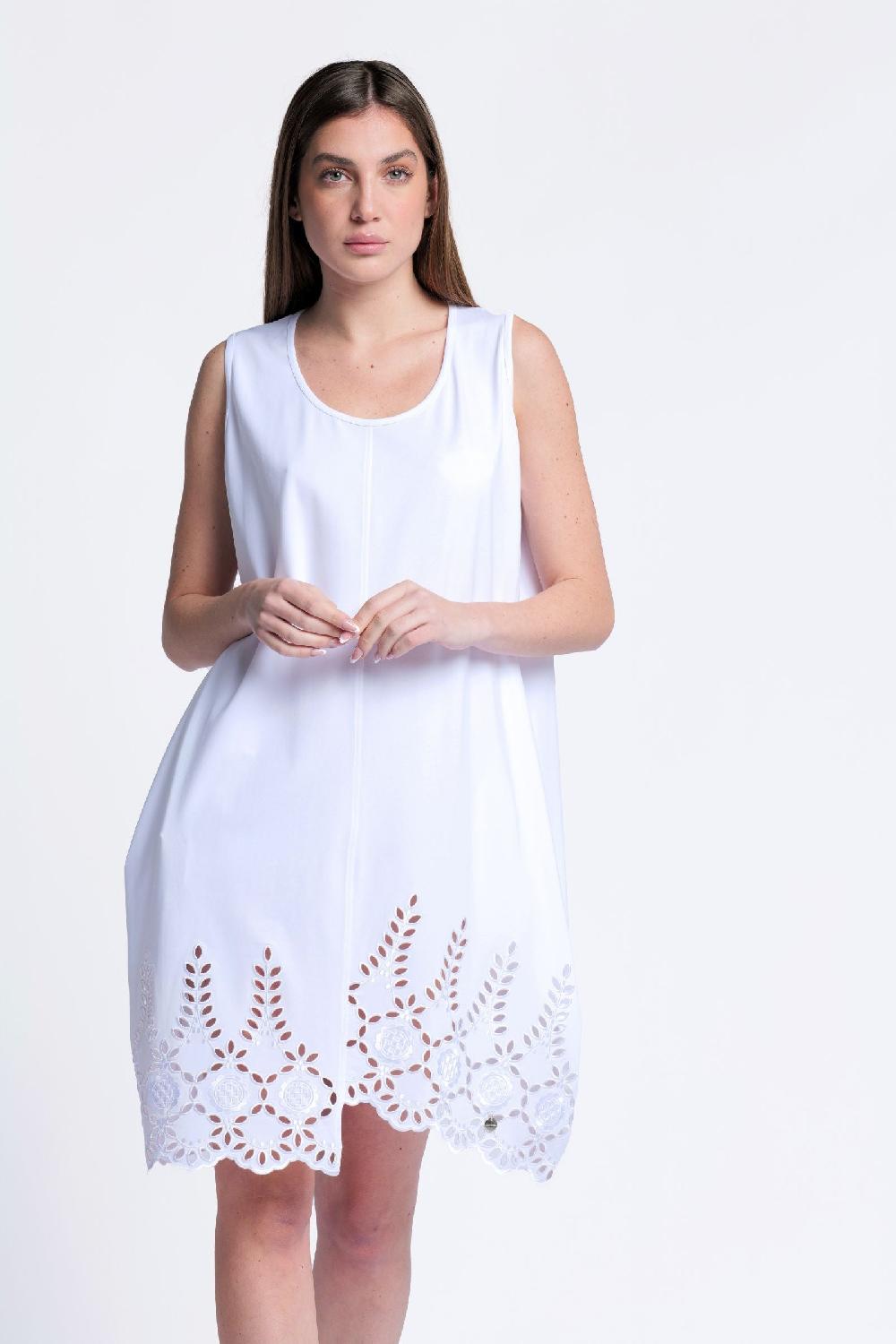 lolitas&l Vestido blanco tirantes con bordado al tono Lolitas&L Devoluciones gratuitas