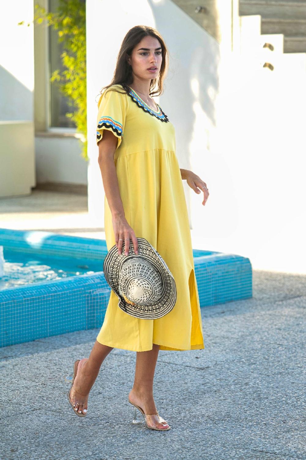 lolitas&l Vestido amarillo algodon largo con picunela Lolitas&L