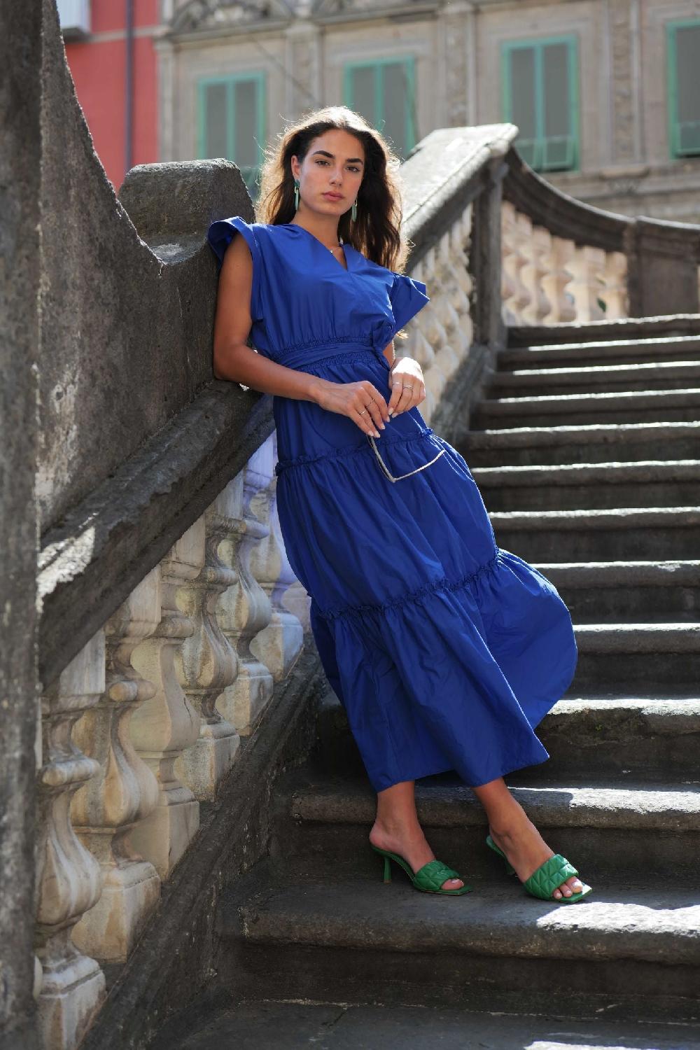 lolitas&l Vestido azul royal largo con recogidos LolitasyL Rebajas top