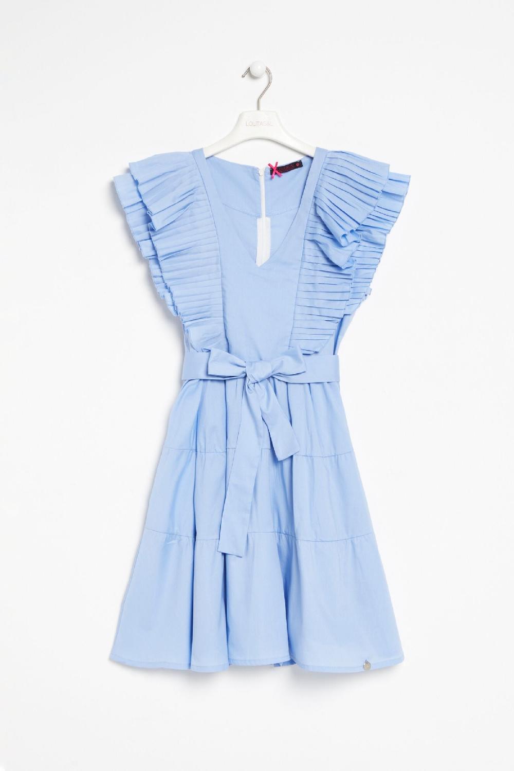 lolitas&l Vestido azul cielo corto con plisado en el pecho Lolitas&L Envío gratis