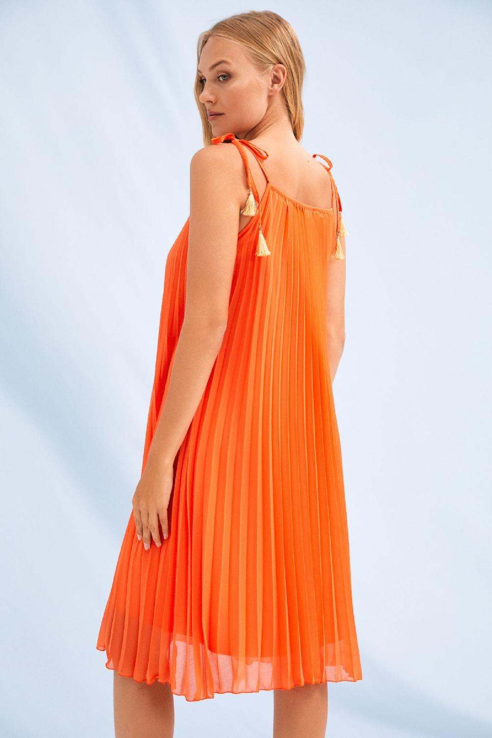 lolitas&l Vestido naranja plisado de tirantes LolitasyL Últimos 2 días