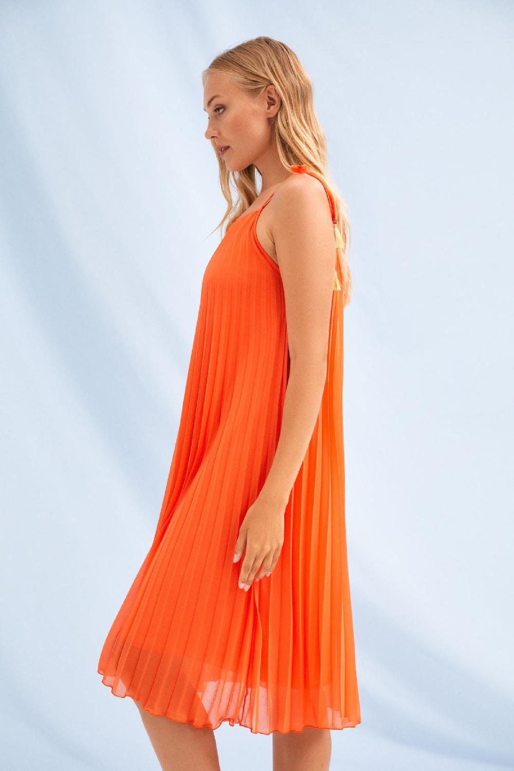 lolitas&l Vestido naranja plisado de tirantes LolitasyL Últimos 2 días