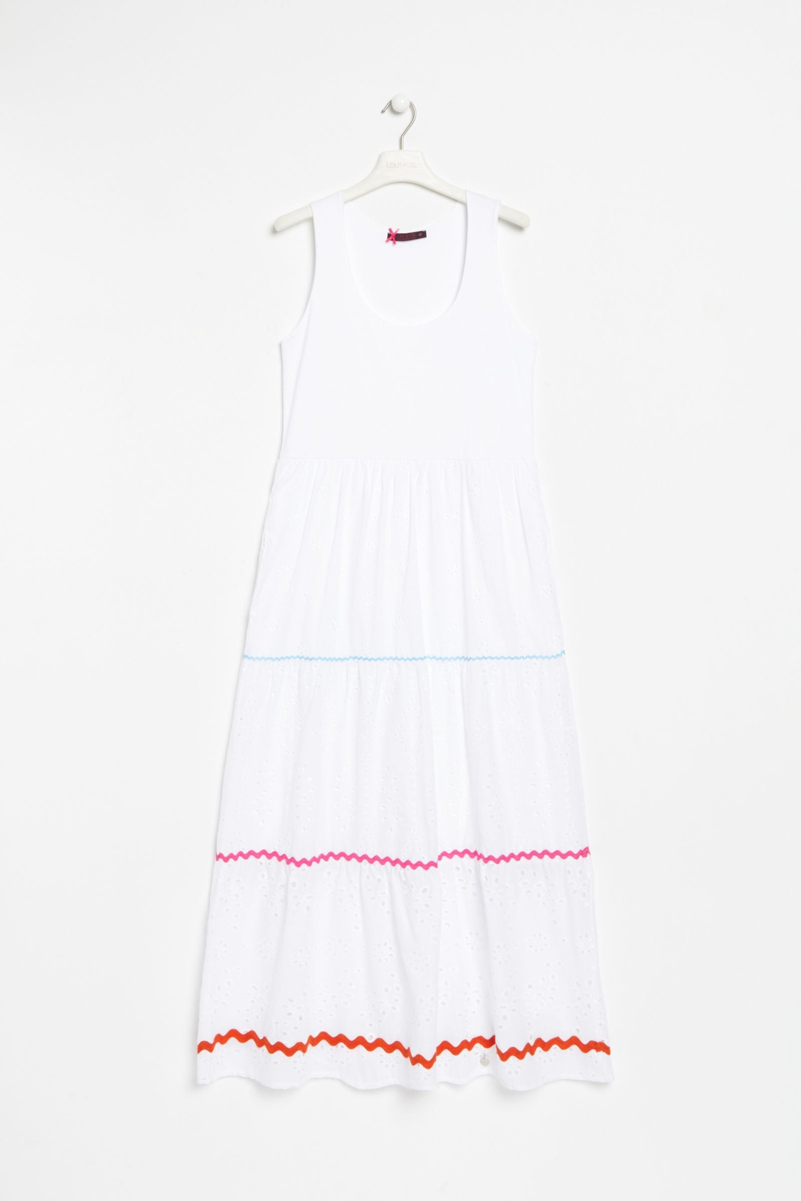 lolitas&l Vestido blanco largo sin mangas con picueta y grogre Lolitas&L Precio de fábrica