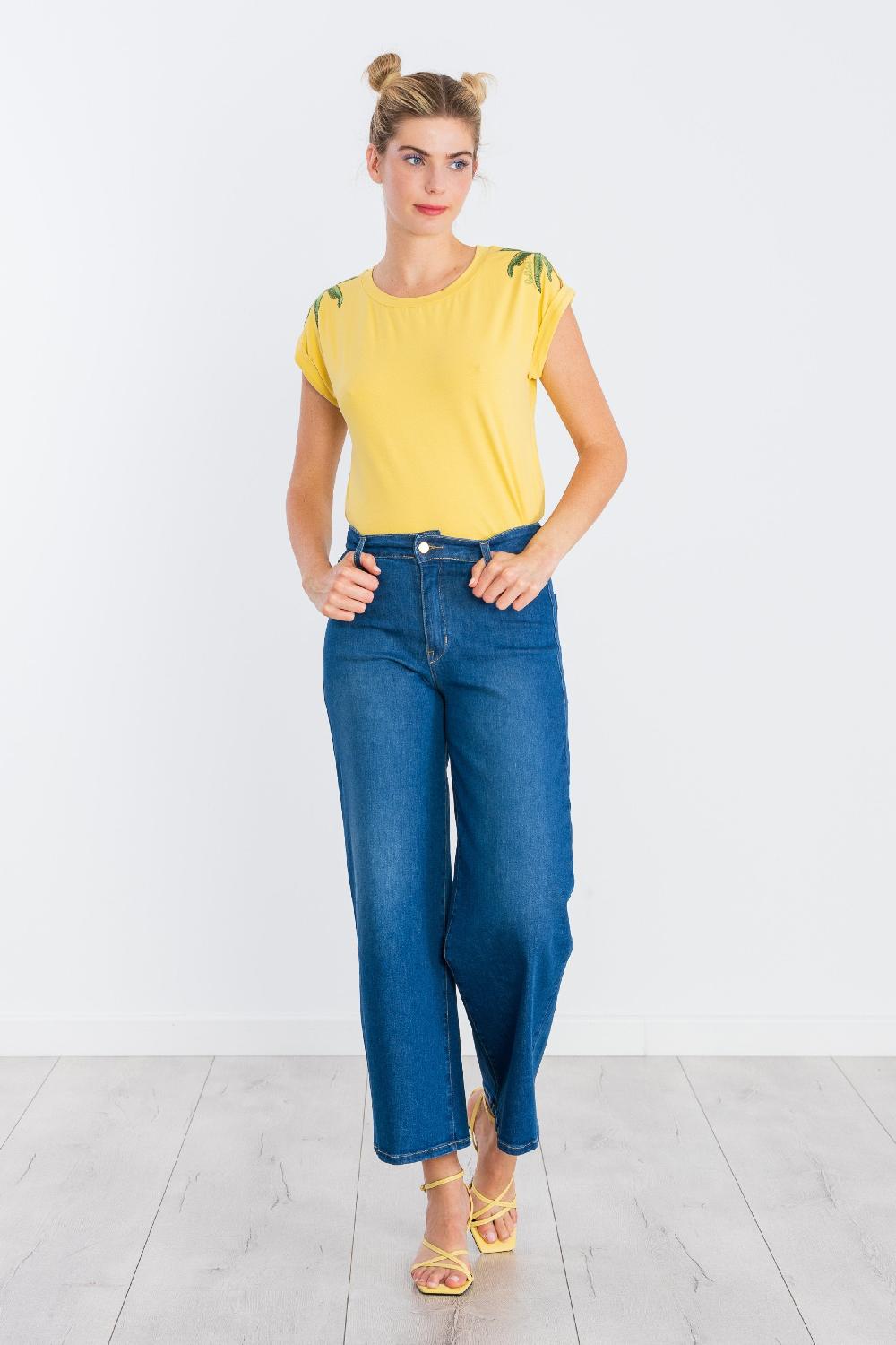 lolitas&l Pantalon vaquero azul lavado con bolsillos anchos LolitasyL Promoción trimestral