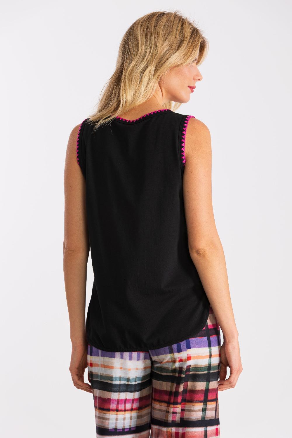 lolitas&l Camiseta negra bordado sandalias cuadros LolitasyL Superdescuento