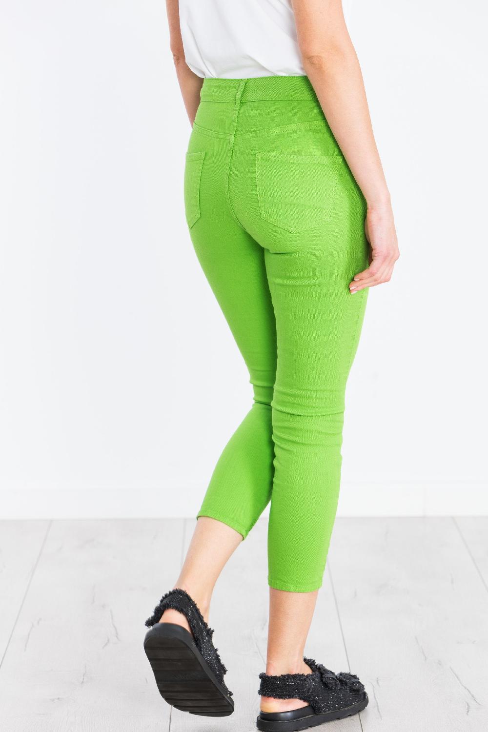 lolitas&l Pantalon verde pitillero cinco bolsillos con bordado LolitasyL Limitado a 3 días