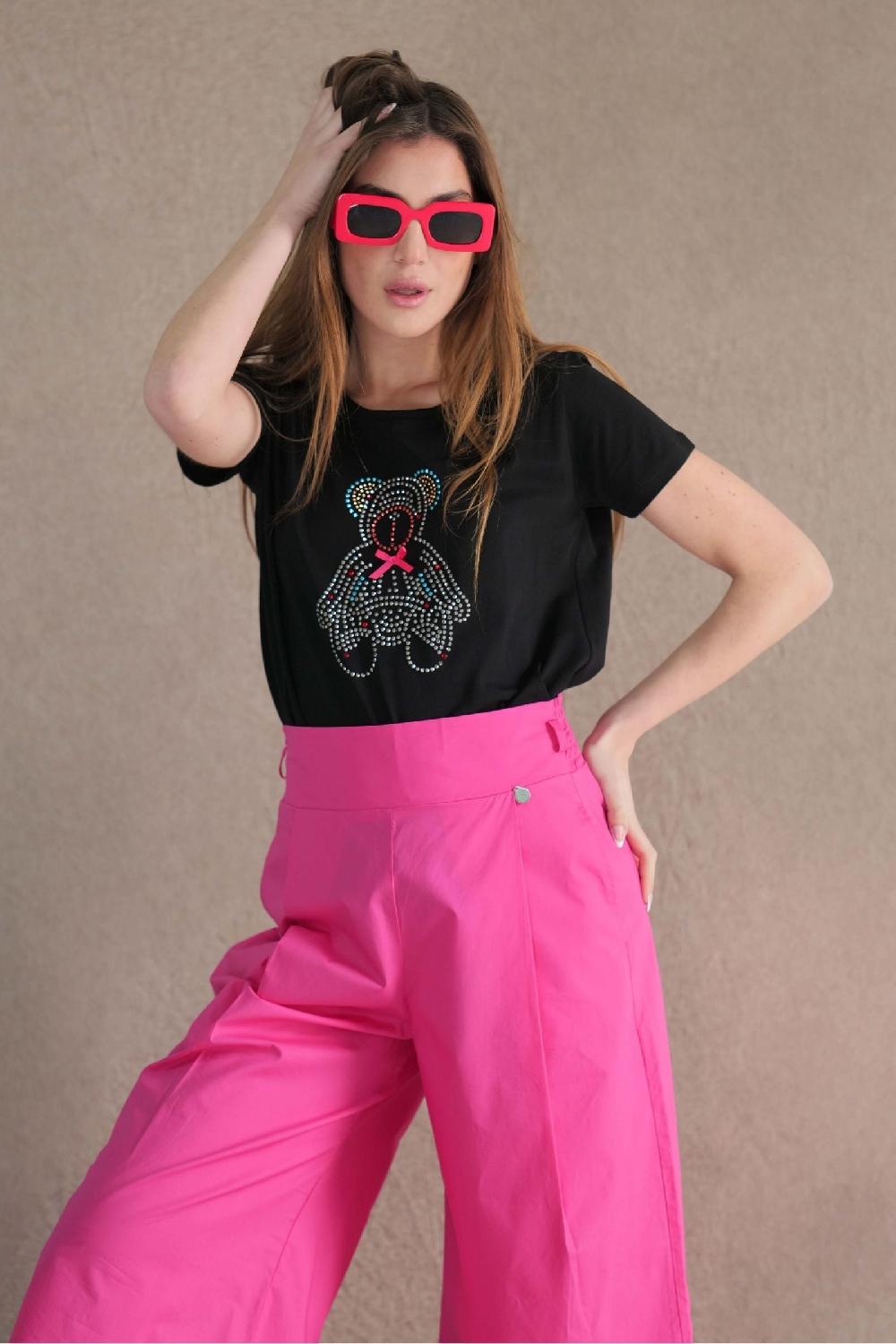lolitas&l Camiseta negra algodon escote collar osito strass Lolitas&L Última moda