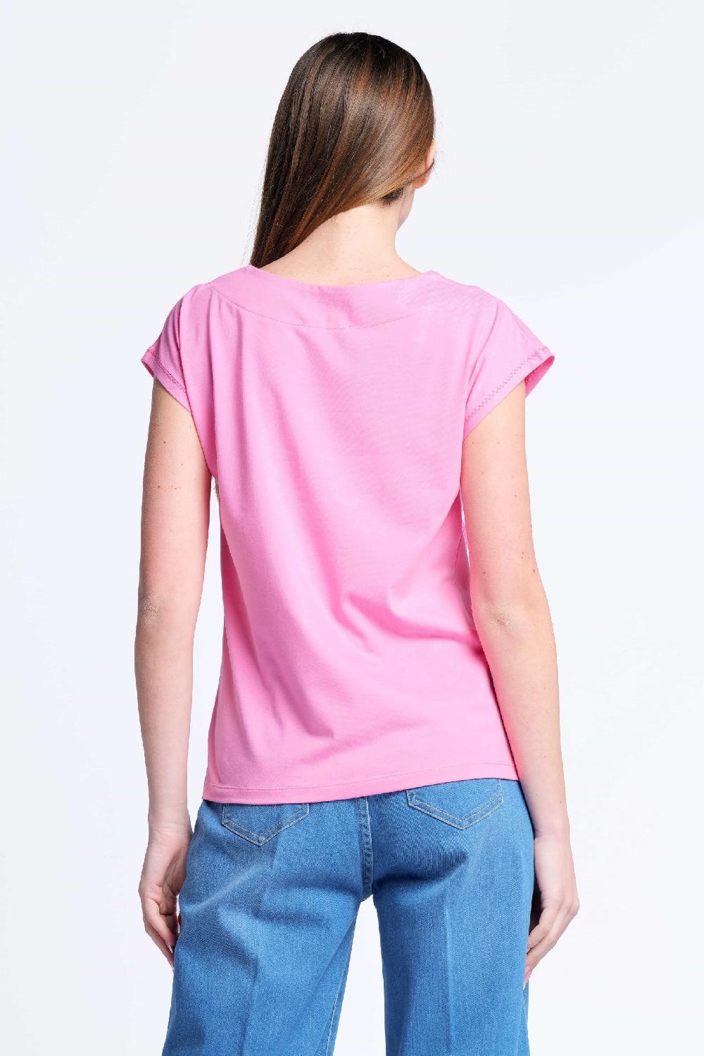 lolitas&l Camiseta rosa bordado love escote cuadrado Lolitas&L Ofertas de temporada