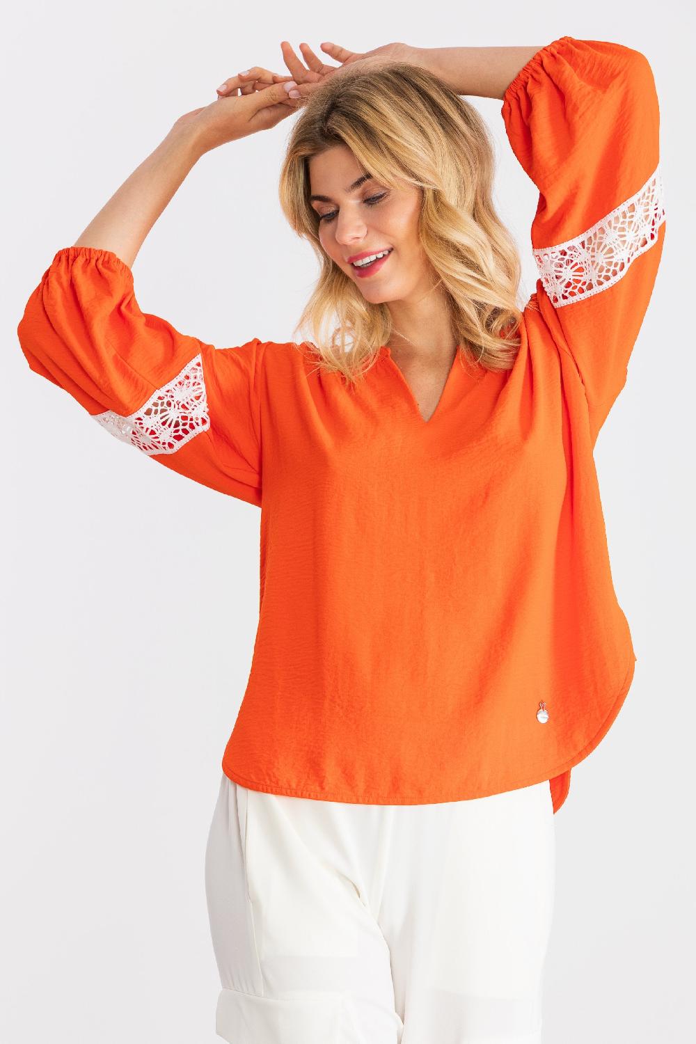 lolitas&l Camiseta naranja manga al codo con bordado ingles LolitasyL Outlet