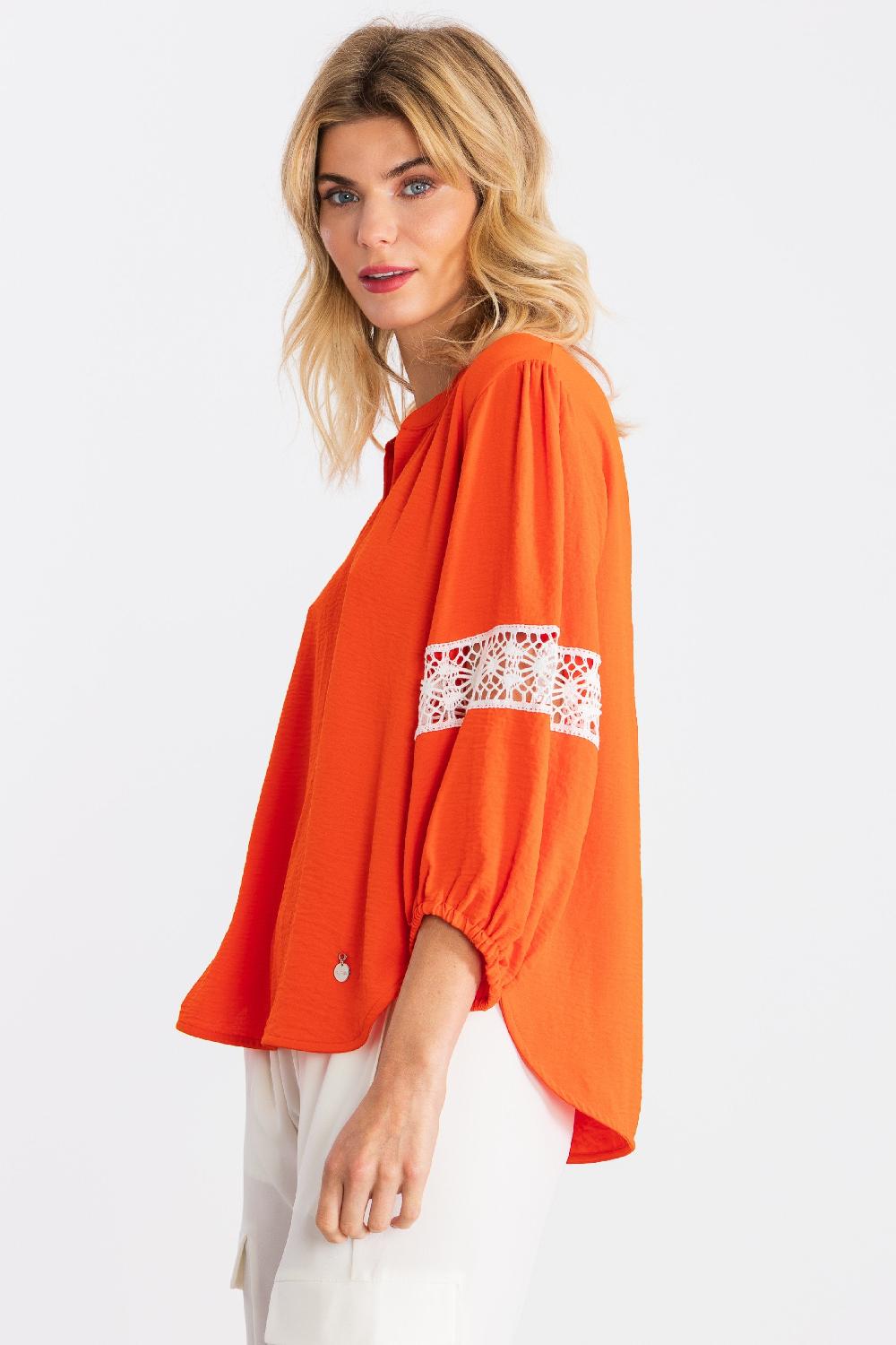 lolitas&l Camiseta naranja manga al codo con bordado ingles LolitasyL Outlet