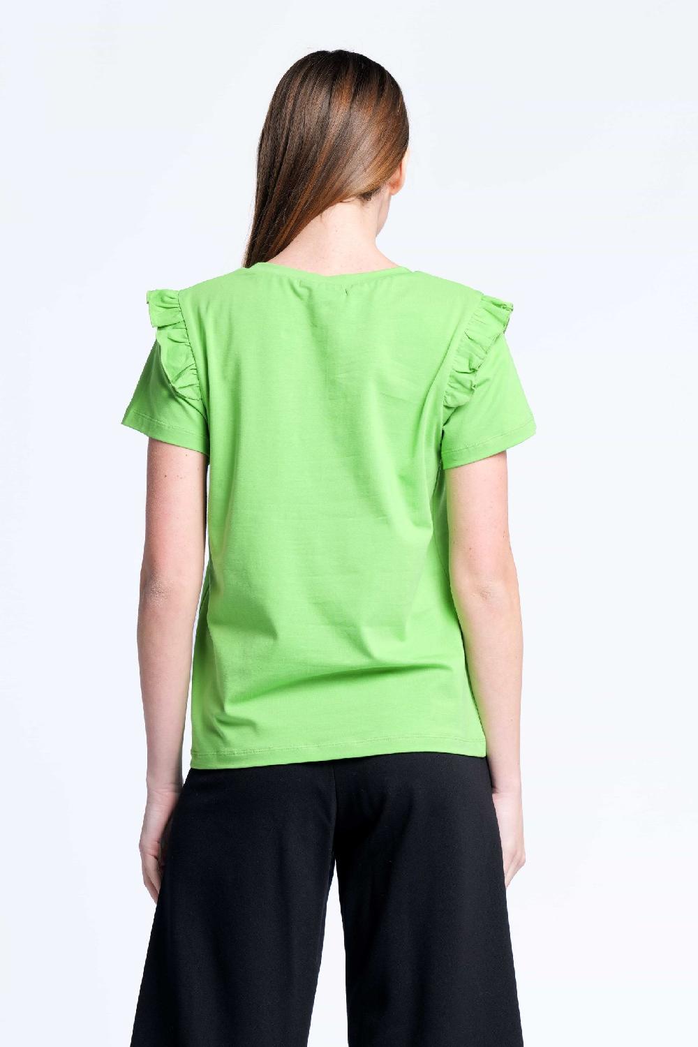 lolitas&l Camiseta verde algodon bordado logo corazon Lolitas&L Rebajas de fábrica