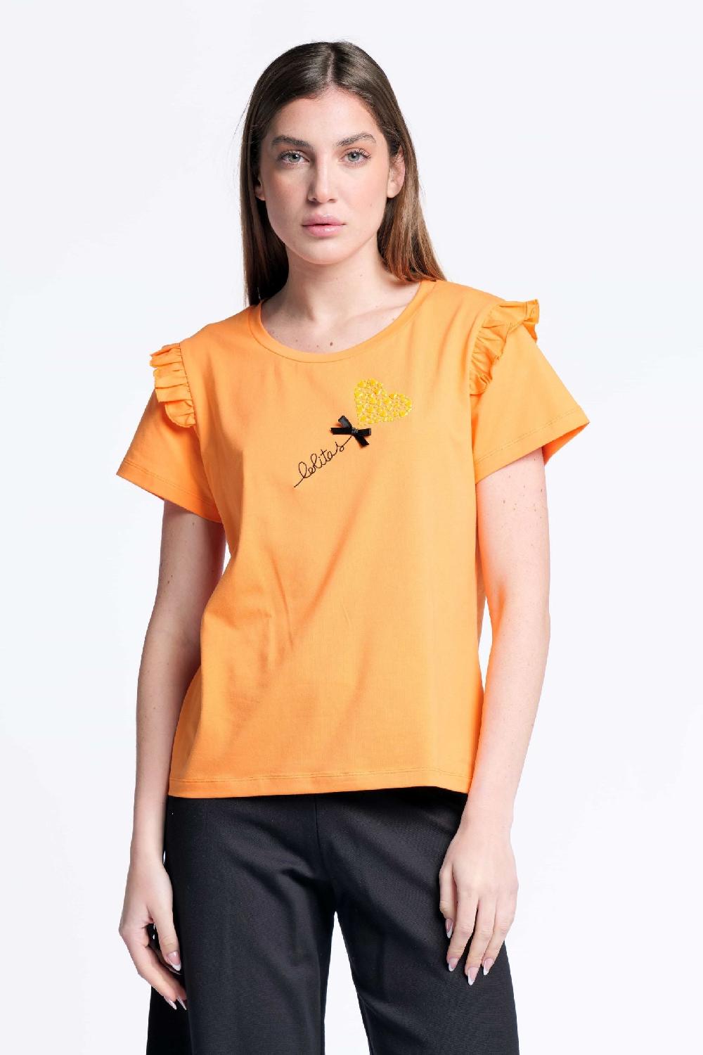 lolitas&l Camiseta naranja algodon bordado logo corazon Lolitas&L Los más vendidos