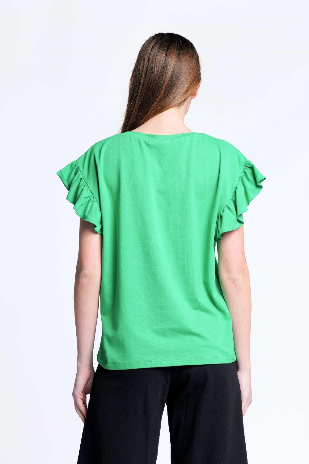 lolitas&l Camiseta verde algodon estampado cara Lolitas&L Tienda