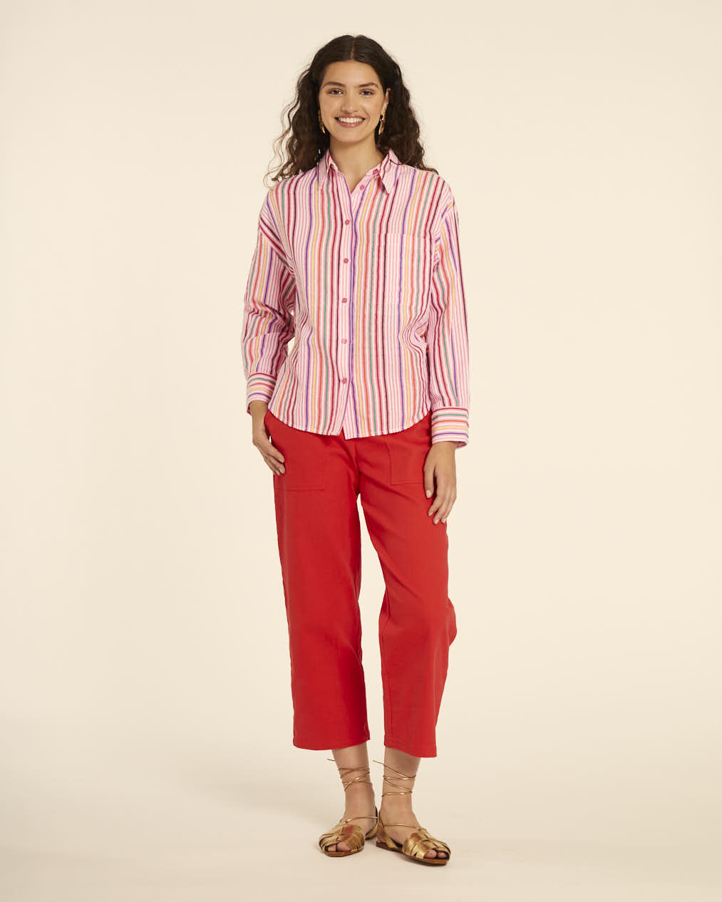 ﻿pepaloves CAMISA MANGA LARGA RAYAS PINK Precio ultrabajo