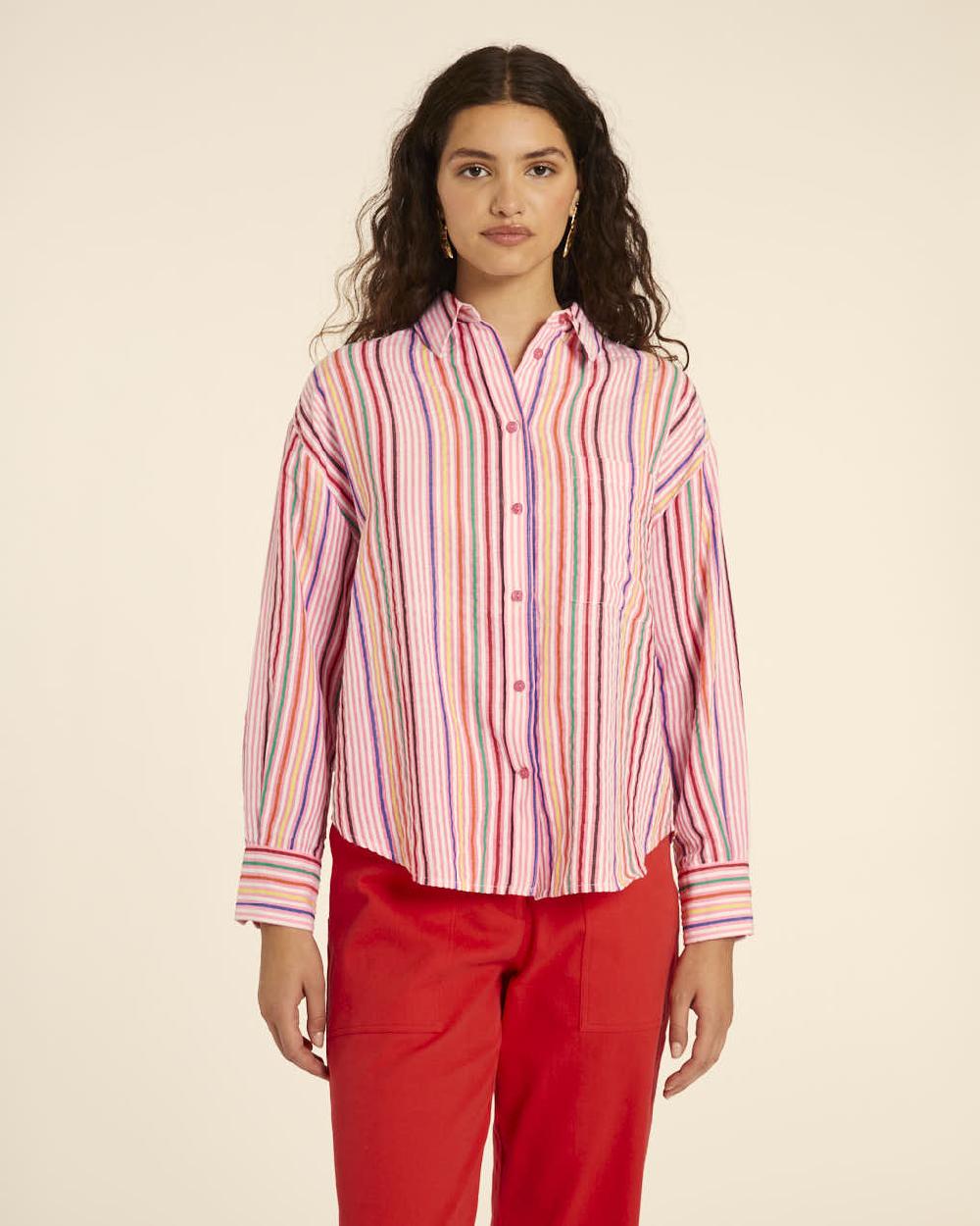 ﻿pepaloves CAMISA MANGA LARGA RAYAS PINK Precio ultrabajo