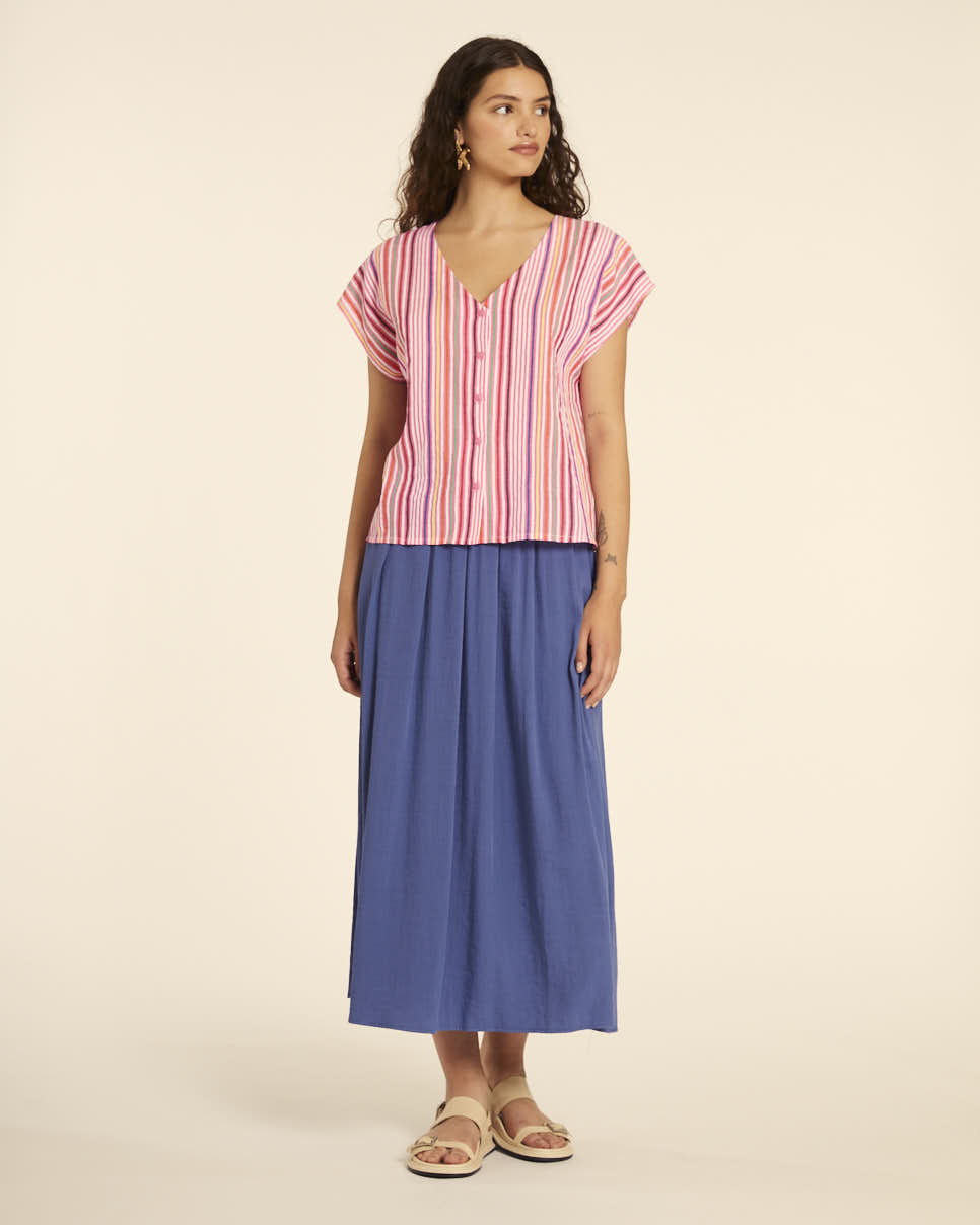 pepaloves BLUSA CUELLO DE PICO RAYAS PINK Outlet