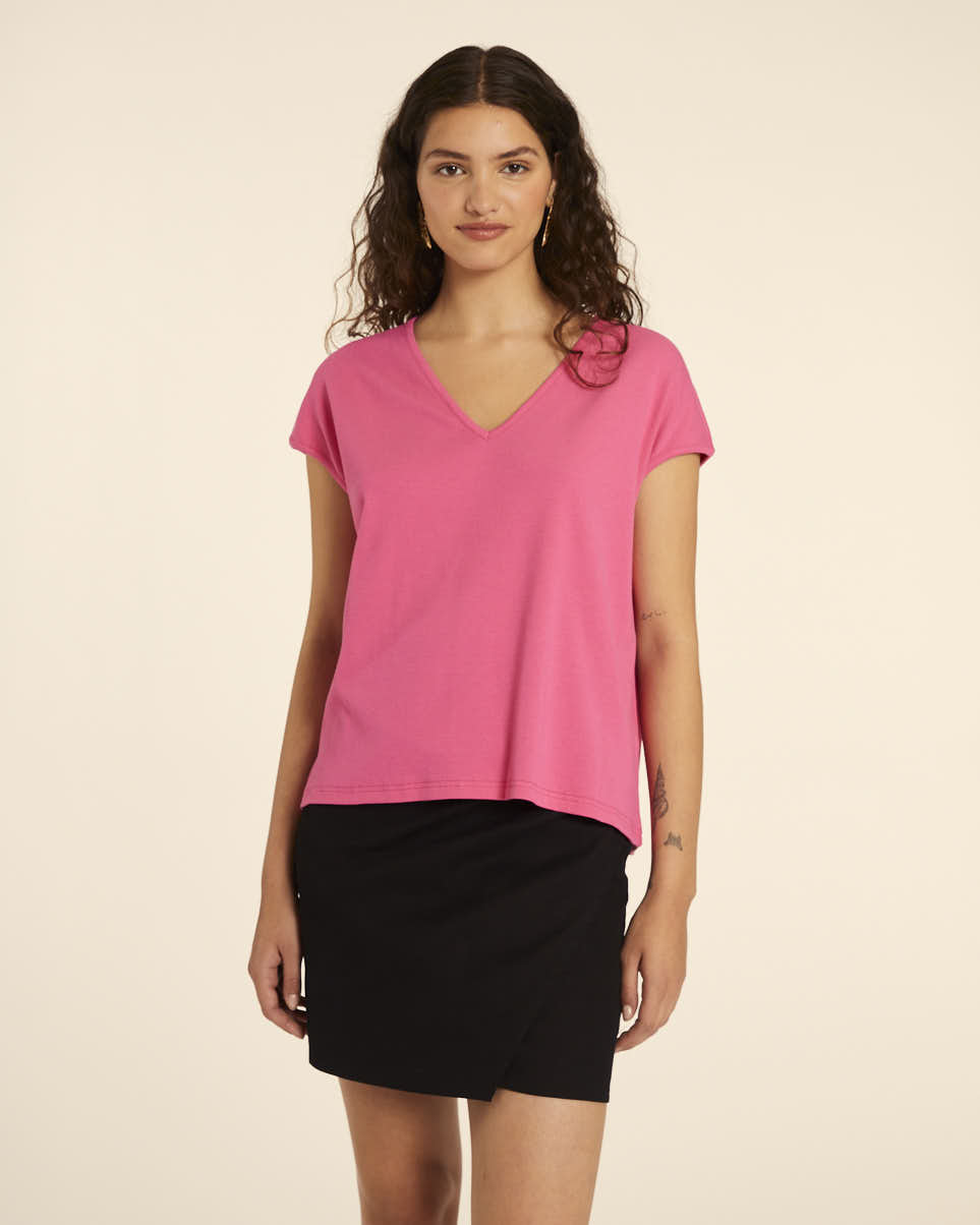 pepaloves CAMISETA AMPLIA CUELLO PICO PINK Grandes descuentos